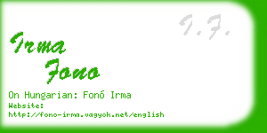 irma fono business card